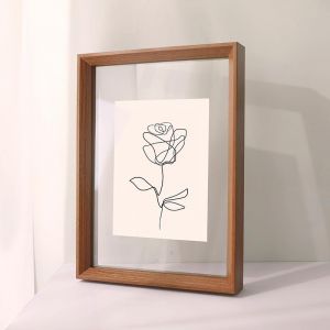 Machtiging Cadre Photo Bois,Cadre Transparent en Verre Et Bois,Cadre Photos Flottant Transparent,Cadre Transparent Double Face en Wood,A3/A4,RéSistant Aux Rayures,pour La DéCoration De Bureau Photo (Machtiging, neuf)
