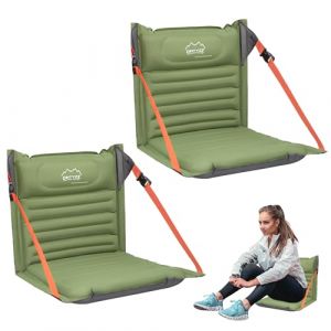 ONTYZZ Si&egrave;ges de Stade Gonflable Coussin Ext&eacute;rieur avec R&eacute;glable Dossier L&eacute;ger Pliantes Chaise Sol Coussin Si&egrave;ge pour Pique-Nique Concerts Jardin Balcon P&ecirc;che Camping Chaises (ONT Sport, neuf)