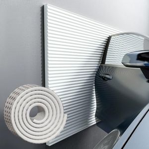 Mousse Protection Garage &Eacute;paissie 1cm, Protection Portiere Voiture, Protection Murale de Garage, &Eacute;tanche Prot&egrave;ge Porte Voiture Antichoc, Protection Mur de Voiture et de Garage(Blanc,200 cm x 20 cm) (APMOE Official, neuf)