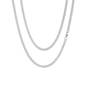 Chaine Homme Longue Epaisse Acier Inoxydable Ras de Cou Enfant Garcon Collier Gros Maille Cubain Gourmette Massif Punk 76 cm 3 mm Bijoux Cadeau Noël Mariage Saint Valentin (ChainsHouse Jewellery, neuf)