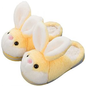 LANFIRE Dames et Hommes pantoufles en coton lapin maison pantoufles peluche pantoufles animaux pantoufles femmes chaussures (Yellow slippers, 37/38, numeric_37) (LANFIRE, neuf)