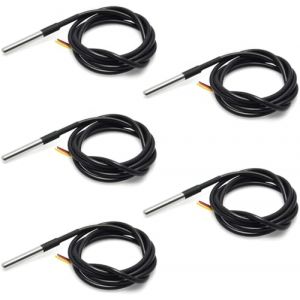ICQUANZX 5 PCS Capteur de température étanche Thermocouple Thermomètre 1 M avec câble Thermique de résistance Thermique (QC EU, neuf)
