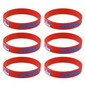 Milisten 6 Pièces Bracelets En Silicone Drapeau Du Pays Bracelet Drapeau National Bracelet Drapeau De La Serbie Bracelet De Sport En Caoutchouc Pour De Sport International Course (RongO, neuf)