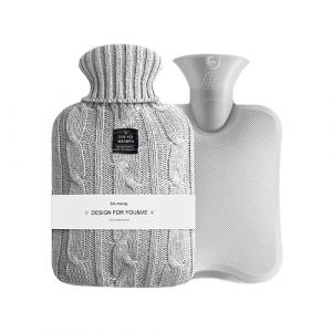 OliviaLiving Sac à eau chaude Bouillotte 2 litres chauffante et rechargeable avec housse en tricot pour soulager la douleur thérapie par le froid chaud (OLIVIA LIVING, neuf)