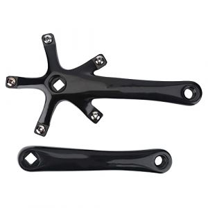 SUNGOOYUE Pédalier de Vélo, Ensemble de Bras de Manivelle de Vélo, Manivelle Gauche et Droite en Alliage de Vélo de Route de Montagne de 170 Mm pour Plateau de Route Simple et Deux Pièces, (Le Noir) (Voshowylor, neuf)