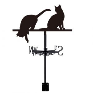 SUPERDANT Girouette de Jardin Exterieur de Chat pour Toit Girouettes Indicateur de Direction du Vent Noir Décoration de Jardin Deco Jardin Exterieur (SUPERDANT EU, neuf)