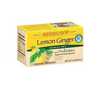 Bigelow Tea Herb Plus Probiotics Lemon Ginger (18 Bag ) (World Nutri, neuf)