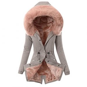 Manteau Femme Mi-Longue Polaire Uni Coupe Droite Respirant Classique Doudoune Casual Gilet Laine Mi-Saison Veste Imperméable Halloween Pull Rose XXL (TOFOTL✈8-21 Jours Arrivent, neuf)