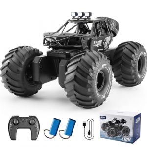 4DRC Y10 V&eacute;hicule amphibie t&eacute;l&eacute;command&eacute;, Camion Monstre RC 4WD Tout-Terrain, Voiture RC acrobatique 2.4GHz pour gar&ccedil;ons avec Blocs, Rotation 360&deg;, +60min Jeu, &eacute;tanche, Cadeau (Inlons, neuf)