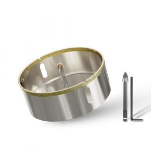 CSOOM Foret pour verre de 100 mm avec 2 forets de centrage, foret pour carrelage, céramique, marbre, calcaire (wuxuefi, neuf)