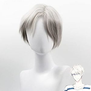 WHBHD Yuri !!! Au LA Glace Yuri sur Glace Yuri Plisetsky Perruque Cosplay Rambut Sintetis Kualitas Tinggi Wig Anime Cos (good stuff A, neuf)