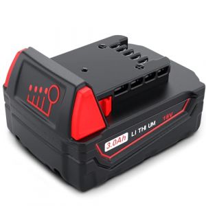 HTongD Batterie Rechange pour Milwaukee 18V : 3Ah Li-ION pour Milwaukee M18 - Compatible M18B XC 48-11-1850 48-11-1820 48-11-1860 48-11-1815 (HTongD, neuf)