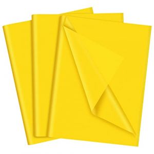 NEBURORA Papier de Soie Jaune pour Sacs Cadeaux 60 Feuilles 35 X 50 cm Papier d'Emballage Jaune Vif pour Emballage Cadeau Remplissage Artisanat Anniversaire Mariage Baby Shower Fête Tournesol(Jaune) (Vivid Furmur, neuf)