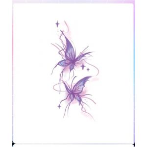 Papillon violet coloré imperméable à l'eau femelle longue durée poignet clavicule autocollants de dessin animé autocollants, autocollants de tatouage tatouages ​​temporaires, faux tatouage (CHJWEIHHERT, neuf)
