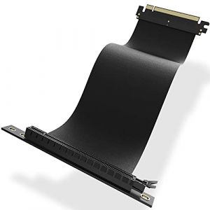 AsiaHorse NOUVEAU c&acirc;ble Riser PCI 3.0 X16 GPU, c&acirc;ble flexible et rapide pour carte graphique, extension PCI 3.0 &agrave; 90&deg;, 20CM, Noir (ASIAHORSE, neuf)