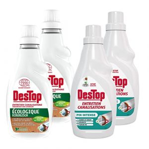 DESTOP Kit Entretien Canalisations 2 Gels Canalisation Ecologique + 2 Gels Pin Intense (Stock Bureau Maison Bien-être, neuf)