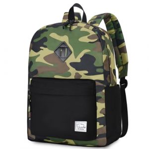 VASCHY Sac &agrave; Dos Scolaire Enfant, L&eacute;ger D&eacute;perlant 20 L, Bicolore, Primaire Coll&egrave;ge, A4, Poches Lat&eacute;rales, Fusion Camouflage Noir (Vaschy, neuf)