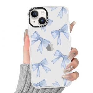 Yirlbey Transparente Coque pour iPhone 13 Mini, Aesthetic N&oelig;ud Papillon Motif &Eacute;tui Design Housse de T&eacute;l&eacute;phone pour Filles, Silicone Cover Antichoc Bumper Protection Case pour iPhone 13Mini 5,4", Bleu (XUPINBO, neuf)