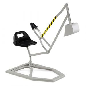 DREAMADE Pelleteuse pour Enfants, Jouet de Bac &agrave; Sable en M&eacute;tal avec Si&egrave;ge Rotatif &agrave; 360&deg;, Pelle Flexible, Grue Excavatrice d'Ext&eacute;rieur pour pour Terre, Neige, Plage (Gris,Base Carr&eacute;e) (DREAMADE, neuf)