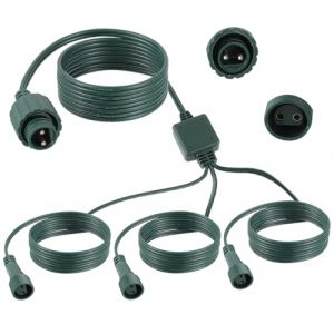 HUAREW Rallonge de guirlande lumineuse 72in, 1 &agrave; 3 R&eacute;partiteur de Guirlande Lumineuse, 2 Broches Connecteur Guirlande Lumineuse Noel pour Rideau Lumineux, guirlande Lumi&egrave;re Ext&eacute;rieure (HUAREW, neuf)