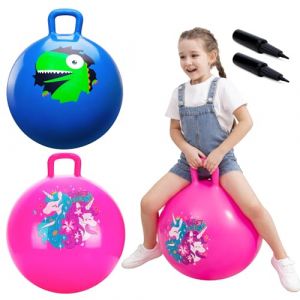 U&C Planet Lot de 2 Ballon Sauteur 45 cm Ballon Sauteur Enfant 3-8 Ans Plastique PVC &eacute;pais et r&eacute;sistant Jouet d'int&eacute;rieur et ext&eacute;rieur (U&C Planet, neuf)