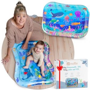 Mallie® Tapis Eau Bebe Eveil XXL | Tapis Bébé sensoriel en forme d'Aquarium Bebe | Jeux D’eau pour motricité et éveil | Grand Tapis D’eau Bébé sécurisé & confortable (KES Commerce, neuf)