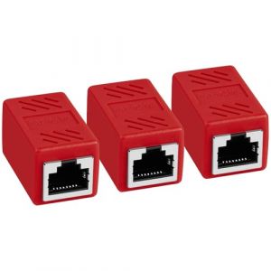AXFEE Coupleur RJ45, 3 Pi&egrave;ces Ethernet Raccord RJ45, Connecteur Cat7, Cat6, Cat5, Cat5e Compatible avec c&acirc;bles r&eacute;seau Femelle vers Femelle (Ouuze, neuf)