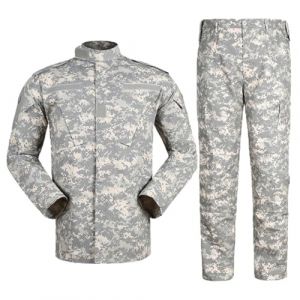 Oanviso Homme Tactique de Costume V&ecirc;tements 2 Pi&egrave;ces Manteau avec Capuche Impermeable Veste de Pluie Hiver Uniforme Militaire Tenue de Combat Camouflage Cargo Pantalon B Gris Clair S (Osheoiso Inc., neuf)