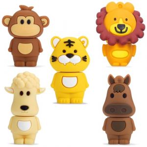 BORLTER CLAMP Clé USB de 16 Go Paquet de 5 Pièces, USB Mémoire Stick Pendrive avec Divers Motifs d'animaux Mignons, Cadeau pour Étudiants et Enfants (Laura & Jason's Store-EU, neuf)