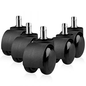 Gvolatee 5 pièces roulette chaise de bureau 11mm x 22mm 360° Rotation pour jeu chaises, roulette pivotantes conception à double roue, roulettes de rechange silencieuses sans rayures, noir (CIULA DECO  S.R.L., neuf)