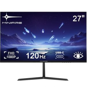 Minifire 27 Pouces Moniteur, Port USB Type-C, 120Hz, Eye-Care pour Business et Bureau, Cadre ultrafin, FHD 1080P Moniteur Informatique &Eacute;cran PC, FlickerFree, Mode Lowblue, Port HDMI (MF27X3AL) (Minifire-Official, neuf)