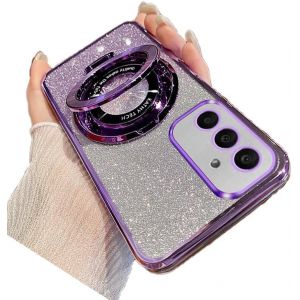 IMIRST pour Coque Redmi A5 avec Support Anneau &Eacute;tui a Paillette en Silicone TPU Bumper Souple Protection Transparent Glitter Mince Antichoc Housse Coque pour Redmi A5, DS Purple (MRSTER, neuf)