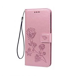 GOKEN Coque pour Honor 70 Lite/Honor X6 / Honor X8 5G, Housse TPU/PU Flip Portefeuille Cuir Portefeuille &Eacute;tui avec Carte Fente/Stand Fonction, 3D Rose Magn&eacute;tique Protection Case Cover, Or Rose (ALIDOU, neuf)