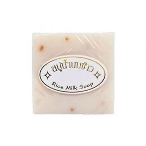 Savon naturel au lait de riz, savon de riz thaïlandais fait à la main, savon éclaircissant au riz avec extrait de riz, savon clarifiant et hydratant pour le visage et le corps, savon de riz thaï (Stationeryy, neuf)