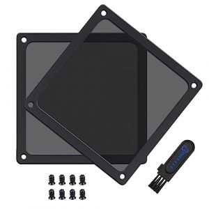 BRIEFCEC Filtre Ventilateur PC Grille Ventilation Filtre anti Poussière PC, 140mm Magnétique PVC Cadre pour PC Grille Ventilateur/Alimentations/Modems/Routeurs(NYLON, 140 * 140mm, 2Pièces, Noir) (BRIEFCEC, neuf)