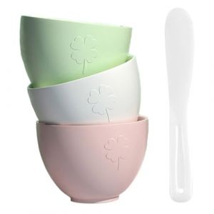 Homoyoyo Bol M&eacute;langeur Pour Masque Facial 3 Pi&egrave;ces Grand Format En Silicone Solide, Ensemble Avec B&acirc;tonnet De M&eacute;lange, Pour Soins Peau Diy Et Usage Professionnel En Salon De Beaut&eacute; (Alda Jin, neuf)