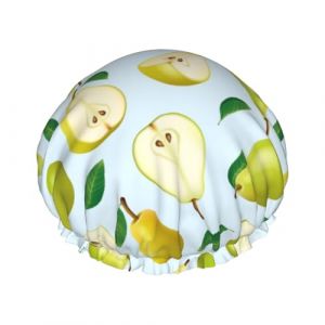 Bonnet de douche pour la douche &ndash; Joli bonnet de douche en forme de poire lisse r&eacute;utilisable et imperm&eacute;able &agrave; l'eau double couche pour femme, bonnet de douche pour la douche avec doublure en PEVA et (SA-Toy, neuf)