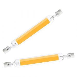 Hsientpe Ampoule LED R7S 78mm Dimmable,R7S LED 78mm 10W Équivalent Ampoule Halogène R7S 100W J78,Blanc Chaud 3000K Éclairage à Faisceau 360 °, Pas de Scintillement 1000LM,Lot de 2 (Hsientpe EU, neuf)