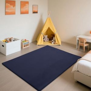 SETHEPACE Tapis d'&eacute;veil et de Jeux Bebe Epais de 3 CM, Tapis Salon Chambre Poil Ras Bleu Fonc&eacute; 200x300 CM, Tatami Tapis Doux pour la Chambre Bebe, Chambre d'enfants (i-Deal EU, neuf)