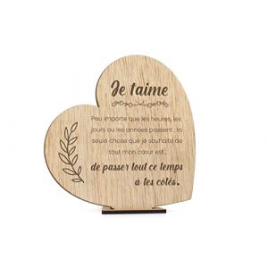 CONTRAXT Carte Cadeau Saint Valentin bois. Id&eacute;e cadeaux carte declaration amour coeur amoureux lettre saint st valentin carte voeux originale homme femme lui valentines card (Couples) (GBFACTORY, neuf)