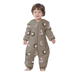 Miracle Baby Gigoteuse Hiver bébé avec Jambes 2.5 tog Gigoteuse à Pieds Fille Garçon Sac de Couchage Gigoteuse Manches Longues Amovible (XS/3-12M, Lapin et Lune) (lanqier Group Holding Limited - EU, neuf)