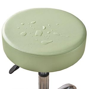 Housse De Tabouret Rond Imperméable,1/2/4/6 Pièces Cuir PU Housse De Protection Housse De Coussin De Siège De Couvre Tabouret De Bar Élastique Protecteur De Chaise Ronde ( Color : Light green , Size : (Pooneeliff, neuf)