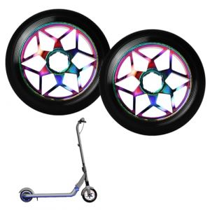 Vegena 2 Pièces Roues De Trottinette, Roues De Remplacement Pour Scooter, Scooter Accessories, Roues De Trottinette 100mm Roue Trottinette Freestyle Pour Trottinette Stunt Scooter(Noir) (annakojisu, neuf)