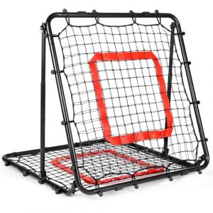BaseGoal Filet de Rebond Football, 85 * 85 cm Ajustable Angle R&eacute;glables Rebondisseur de Football Pliable avec Filet Double Couche, Convient pour Entra&icirc;nement et Plus Vari&eacute; Enfants et Adolescents (BaseGoal Stor, neuf)
