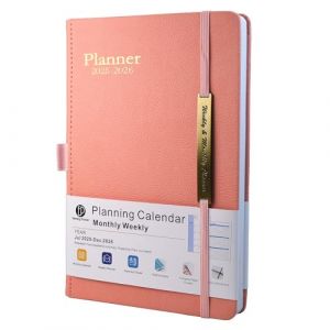 Agenda 2025-2026 - Agenda de 18 mois mi-ann&eacute;e de juillet 2025 &agrave; d&eacute;cembre 2026, A5 semaine &agrave; vue, planificateur hebdomadaire et mensuel avec couverture en cuir, anneau pour stylo, poche int&eacute;rieure (yunlian EU, neuf)