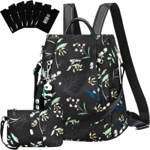 Eshow Petit Sac a Dos Antivol Femme, Sacs &agrave; Main Port&eacute;s Dos El&eacute;gant L&eacute;ger, Sacoche Bandouli&egrave;re avec &Eacute;tui anti RFID & Pochette pour Voyage Travail Loisirs Universit&eacute; L'&eacute;cole Noir (HomyFy, neuf)