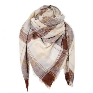 FIFTHAVE &Eacute;charpe Femme Homme Ch&acirc;le Cachemire Ecossaise Mode Ponchos Plaid Foulards Automne Hiver Oversize Cape Glands Scarf Carreaux Chaud Carr&eacute;e Souple &Eacute;tole Couvertures Kaki (Ysqtech, neuf)