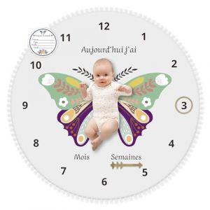 Mybabyoli Couverture Etape B&eacute;b&eacute; en Fran&ccedil;ais- Tapis Photo Bebe Rond 12 Mois Fille, Gar&ccedil;on- Unisexe Papillon Tapis Bebe Mois- Cadeau Naissance Baby-Shower Future Maman+ Carte Bois Personnalis&eacute;. (Vert) (MyBaByOli, neuf)