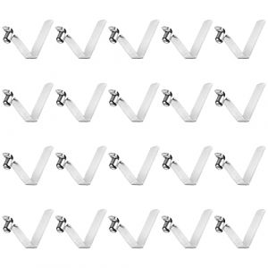 sourcing map 20pcs Simple Bouton Kayak Pagaie Snap Ressort Clip 55mm x 8.8mm 65Mn Acier Forme V Creux Ascenseur T&eacute;lescopique verrouilage Tube Poteau Clips pour Tente Parapluie, Argent (Weisser Berg, neuf)