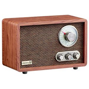 Cyberlux - Radio rétro en bois avec Bluetooth, USB, FM/AM - Chaîne musicale style rétro - Radio de cuisine - Marron (Enstore France, neuf)